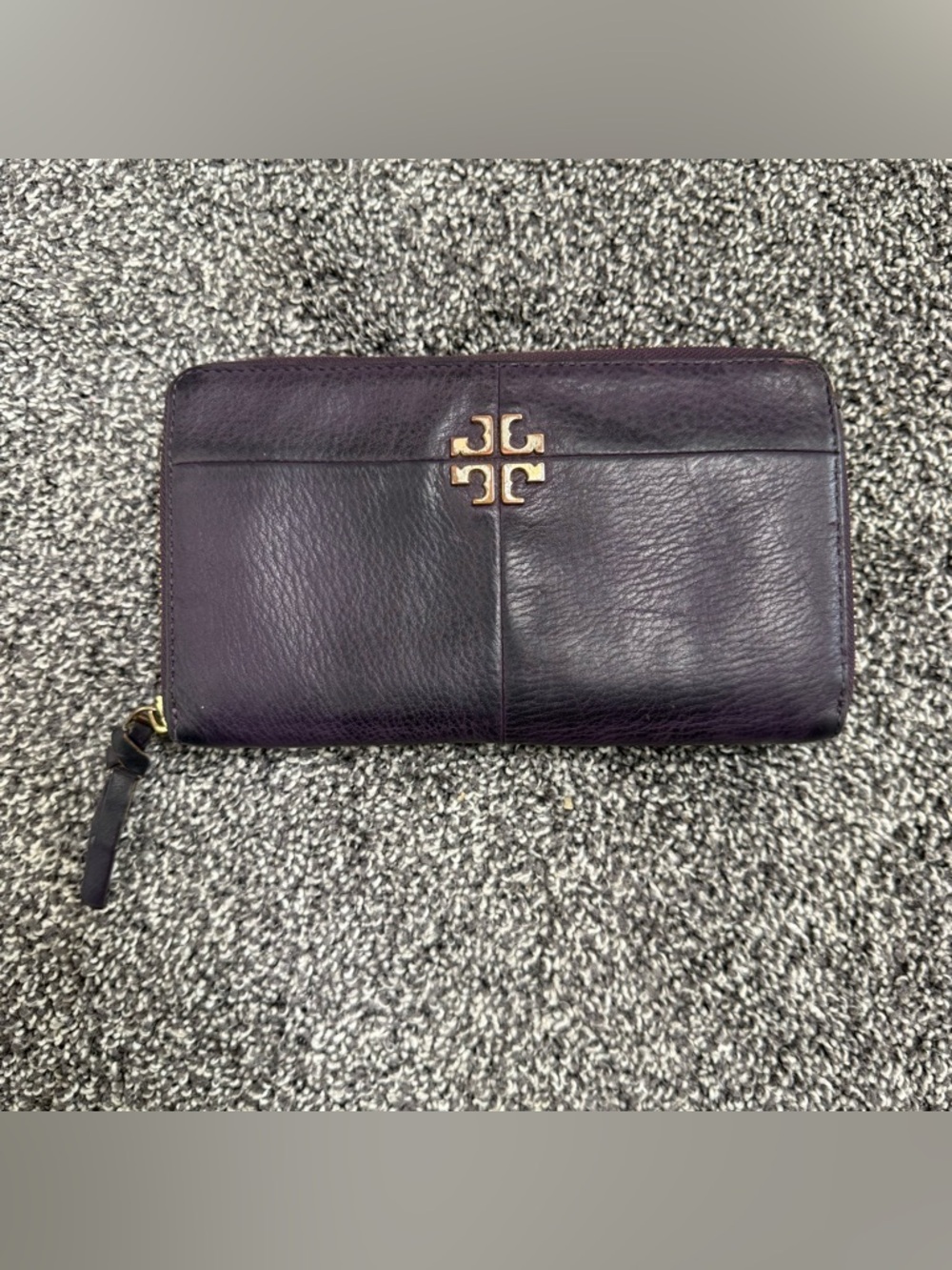 Tory Burch Ivy Zip Continental Wallet Nightshade Purple leather